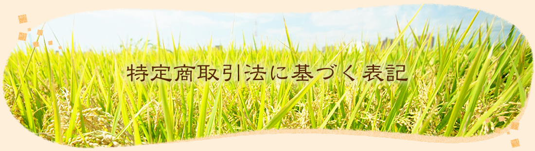 特定商取引法に基づく表記